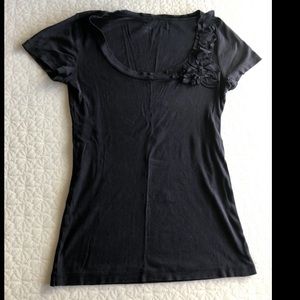 J. Crew navy blue top with neck detail